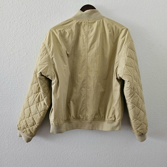 Emory Park bomber jacket size S Beige Gold Zip Front Coat Pockets - Picture 10 of 13